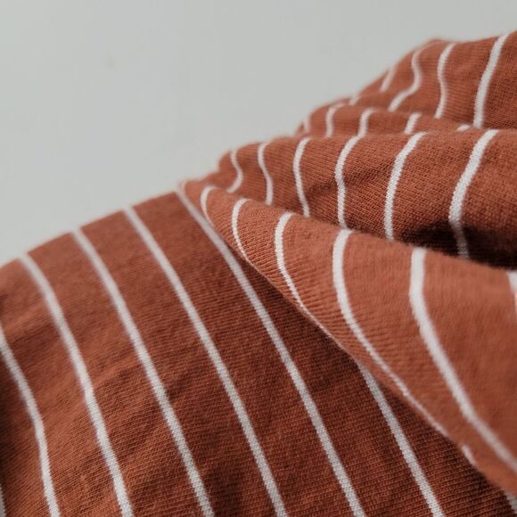 Kenneth Cole New York Orange White Striped Hoodie Top L - Picture 10 of 10